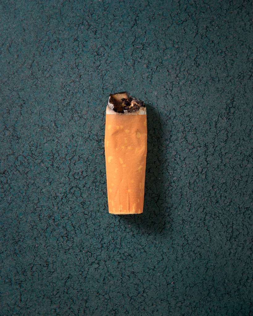 cigarette butt on texture background