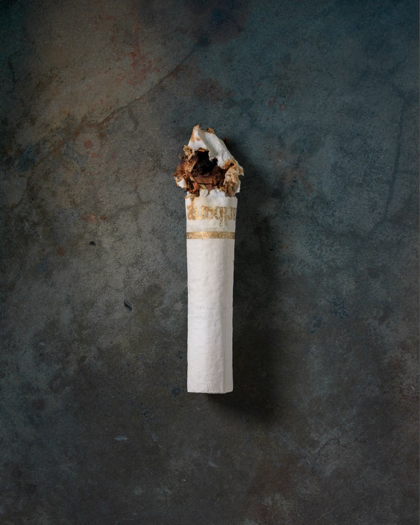 cigarette butt on texture background