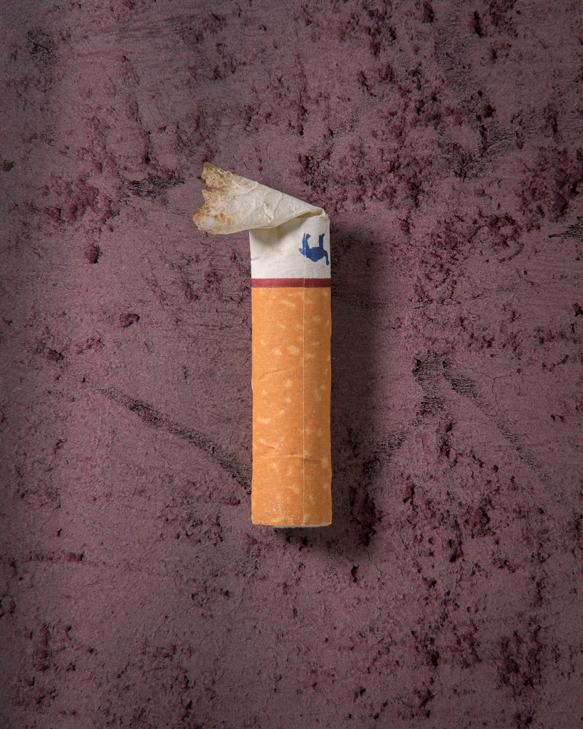 cigarette butt on texture background